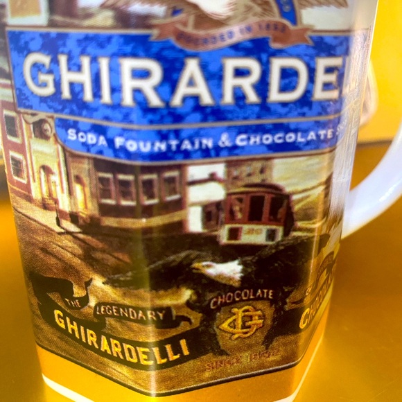 GHIRARDELLI SODA FOUNTAIN CHOCOLATE SHOP OCTAGONAL MUG CUP - Picture 3 of 7